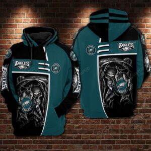 Philadelphia Eagles Nfl Football Skull Death 3d Hoodie For Men For Women Philadelphia Eagles All Over Printed Hoodie. Philadelphia Eagles 3d Shirt - b168214207d1