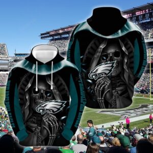 Philadelphia Eagles Nfl Football Skull Hold Logo 3d Hoodie For Men For Women Philadelphia Eagles All Over Printed Hoodie. Philadelphia Eagles 3d Shirt - 09b49184043c