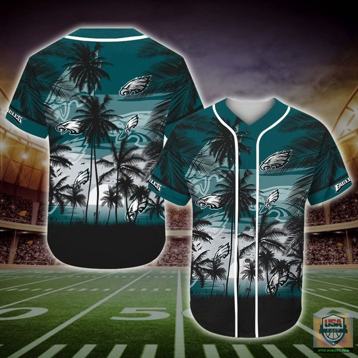 Philadelphia Eagles Nfl Palm Tree Baseball Jersey Philadelphia Eagles Nfl Palm Tree Baseball Jersey