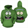 Pickle Rick Pullover And Zip Pered Hoodies Custom 3D Pickle Rick Graphic Printed 3D Hoodie All Over Print Hoodie For Men For Women - e8318726c9ad