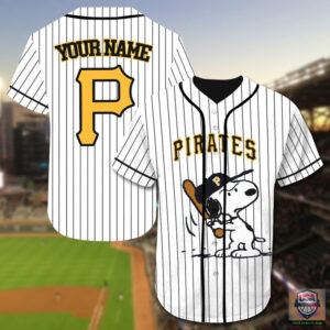 Pittsburgh Pirates Snoopy Custom Name Baseball Jersey