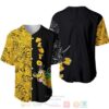 Pluto Dog Pattern All Over Print Black Yellow Baseball Jersey