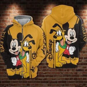 Pluto Mickey Pullover And Zip Pered Hoodies Custom 3D Graphic Printed 3D Hoodie All Over Print Hoodie For Men For Women - 87e407151b7d
