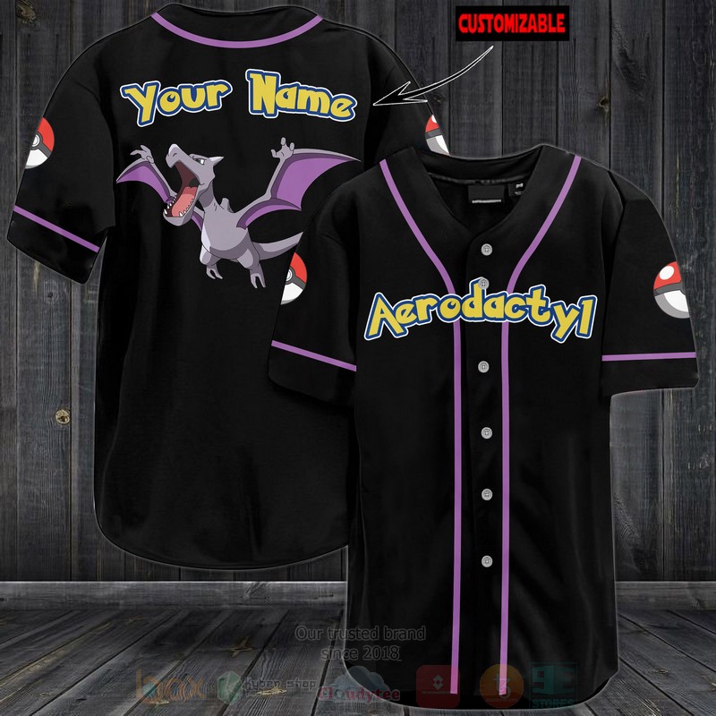 Pokemon Aerodactyl Personalized Baseball Jersey Pokemon Aerodactyl Personalized Baseball Jersey