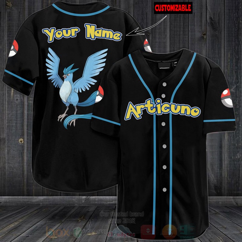Pokemon Articuno Personalized Baseball Jersey Pokemon Articuno Personalized Baseball Jersey
