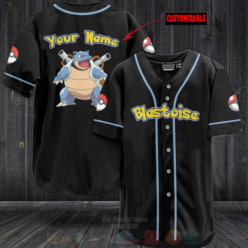 Pokemon Blastoise Personalized Baseball Jersey Pokemon Blastoise Personalized Baseball Jersey