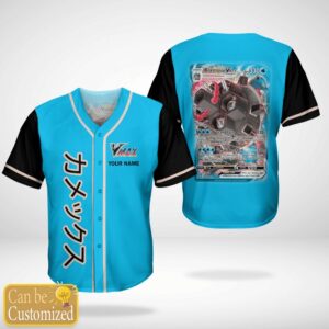 Pokemon Blastoise Vmax Custom Name Baseball Jersey