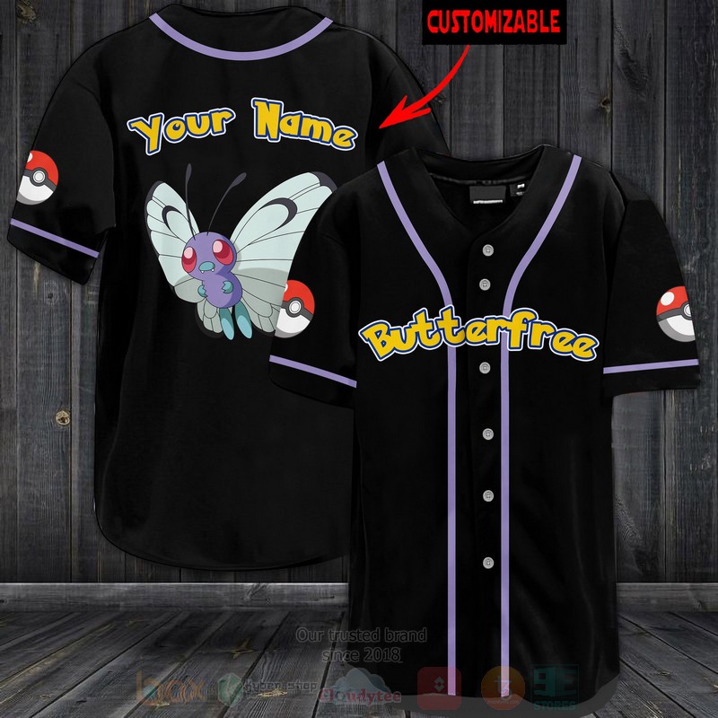 Pokemon Butterfree Personalized Baseball Jersey Pokemon Butterfree Personalized Baseball Jersey