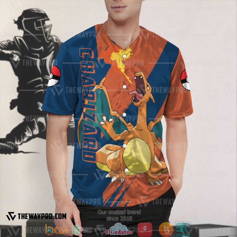 Pokemon Charizard Baseball Jersey Pokemon Charizard Baseball Jersey