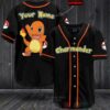 Pokemon Charmander Personalized Baseball Jersey