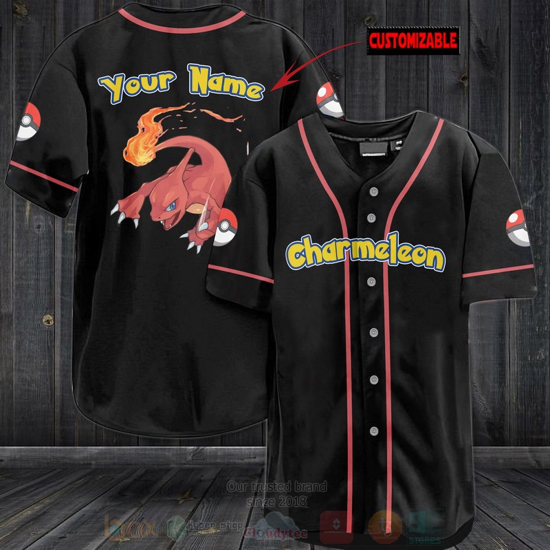 Pokemon Charmeleon Personalized Baseball Jersey Pokemon Charmeleon Personalized Baseball Jersey