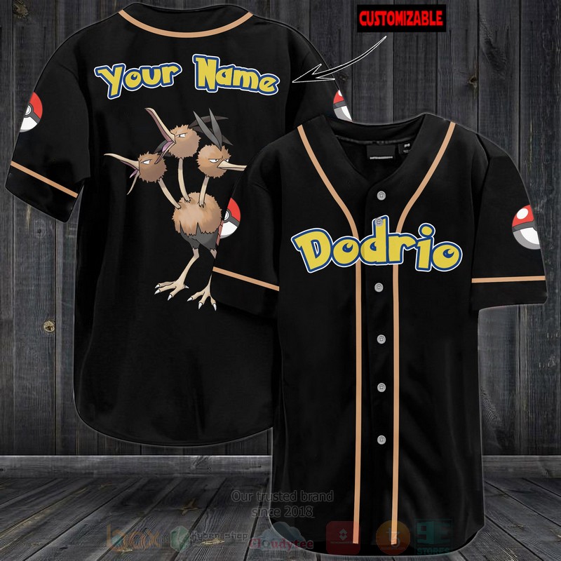 Pokemon Dodrio Personalized Baseball Jersey Pokemon Dodrio Personalized Baseball Jersey