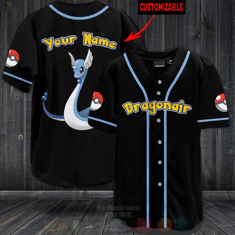 Pokemon Dragonair Personalized Baseball Jersey Pokemon Dragonair Personalized Baseball Jersey