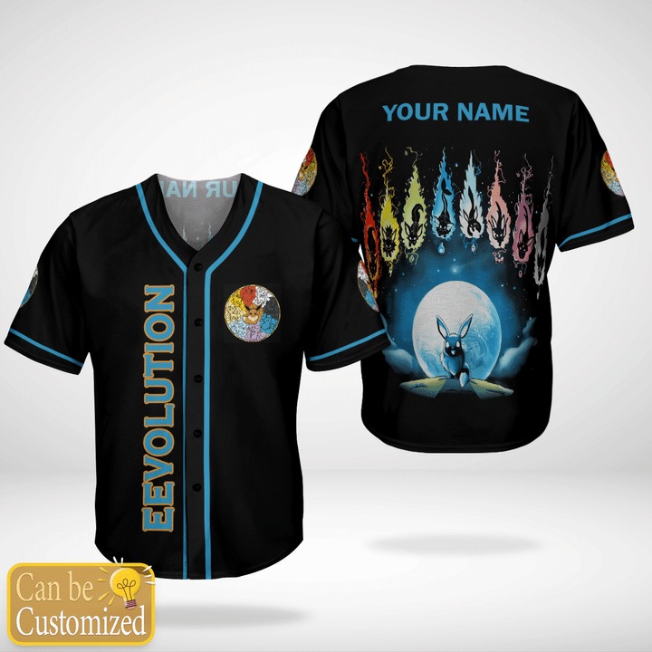 Pokemon Eevee Evolution Custom Name Baseball Jersey Pokemon Eevee Evolution Custom Name Baseball Jersey