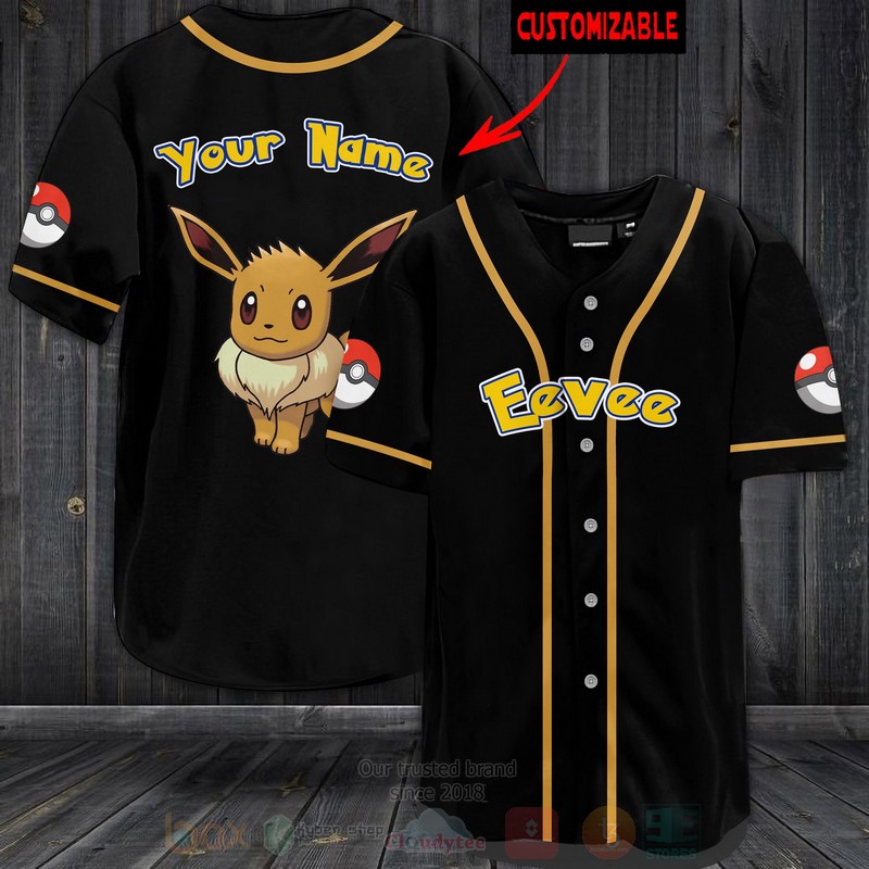 Pokemon Eevee Personalized Baseball Jersey Pokemon Eevee Personalized Baseball Jersey
