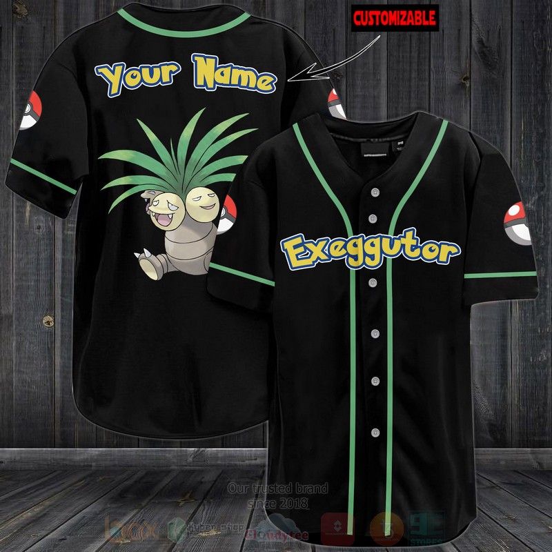 Pokemon Exeggutor Personalized Baseball Jersey Pokemon Exeggutor Personalized Baseball Jersey