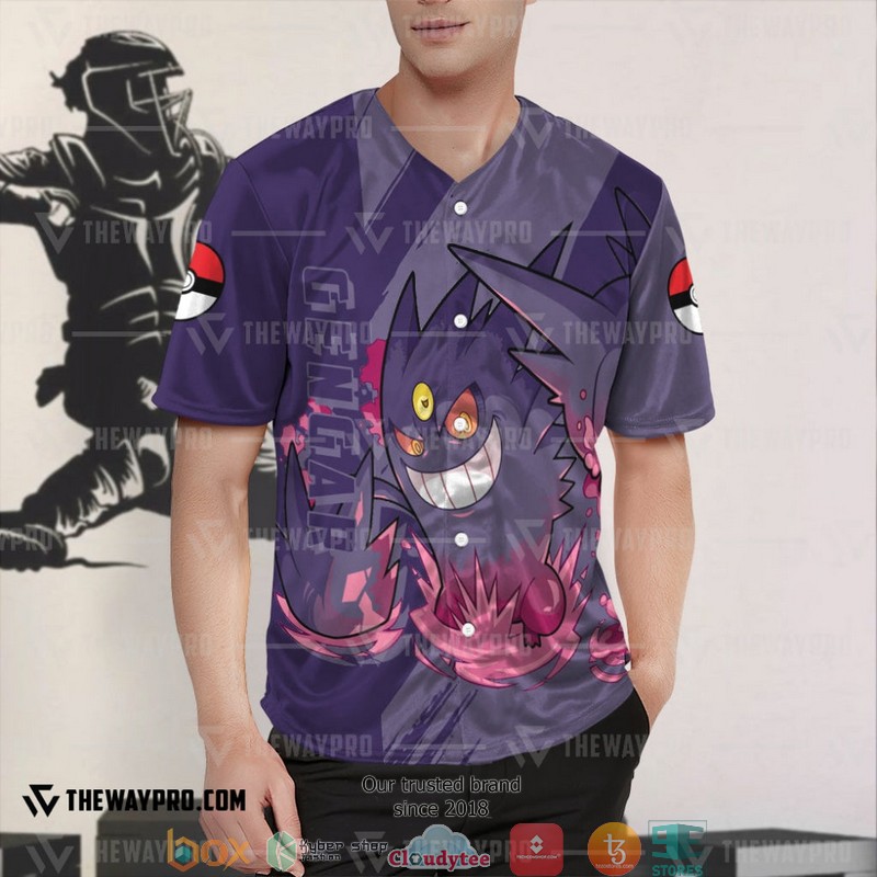 Pokemon Gengar Baseball Jersey Pokemon Gengar Baseball Jersey