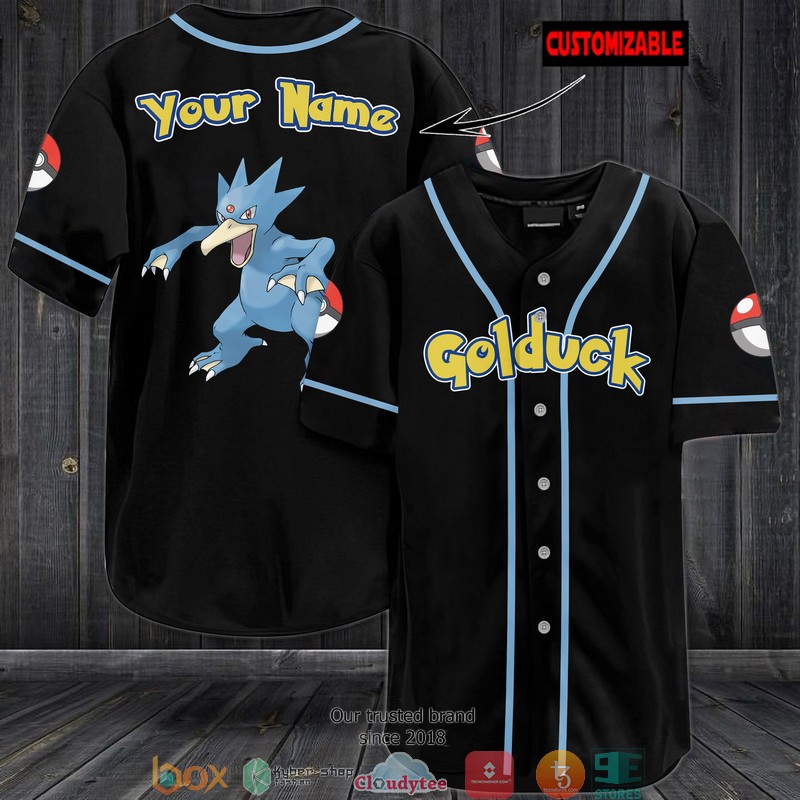 Pokemon Golduck Personalized Baseball Jersey Pokemon Golduck Personalized Baseball Jersey