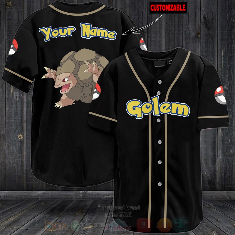 Pokemon Golem Personalized Baseball Jersey Pokemon Golem Personalized Baseball Jersey