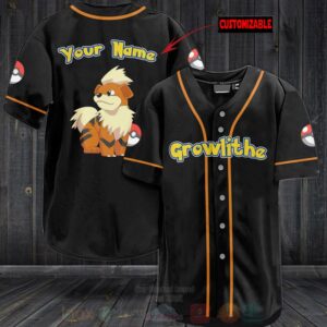Pokemon Growlithe Personalized Baseball Jersey