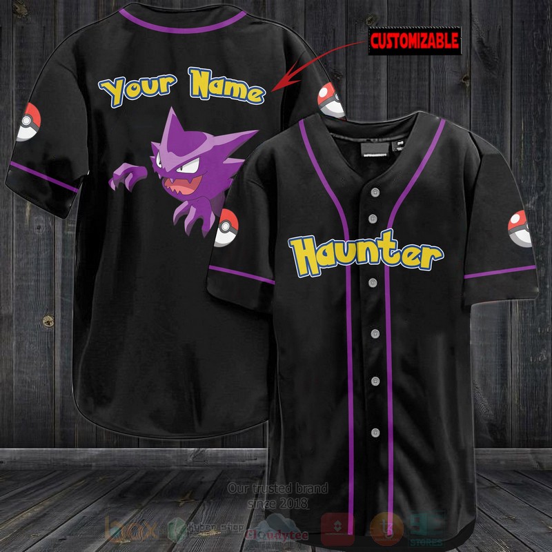 Pokemon Haunter Personalized Baseball Jersey Pokemon Haunter Personalized Baseball Jersey