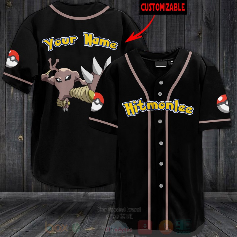 Pokemon Hitmonlee Personalized Baseball Jersey Pokemon Hitmonlee Personalized Baseball Jersey