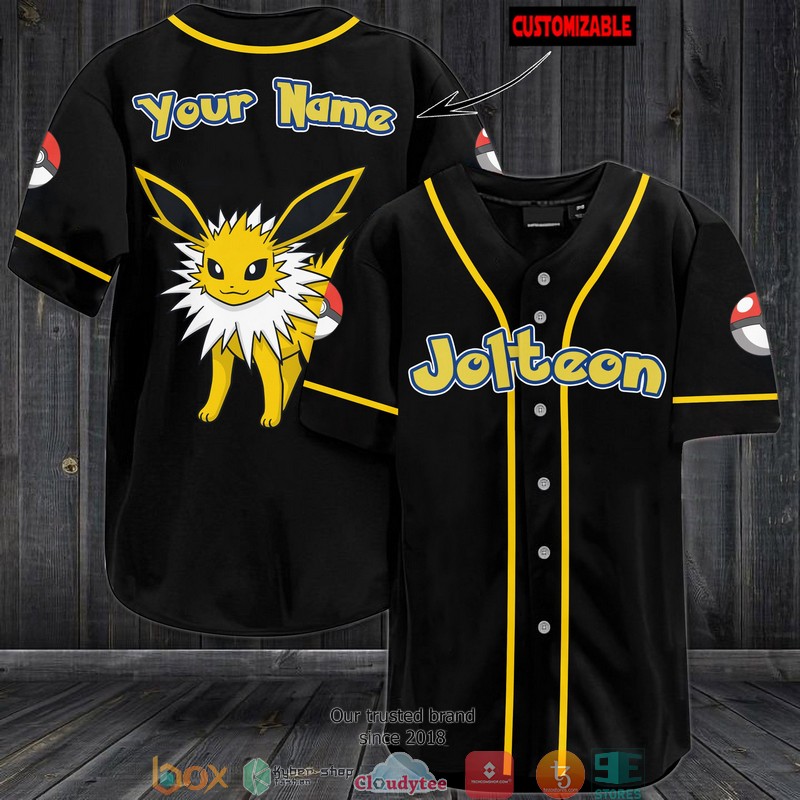 Pokemon Jolteon Personalized Baseball Jersey Pokemon Jolteon Personalized Baseball Jersey