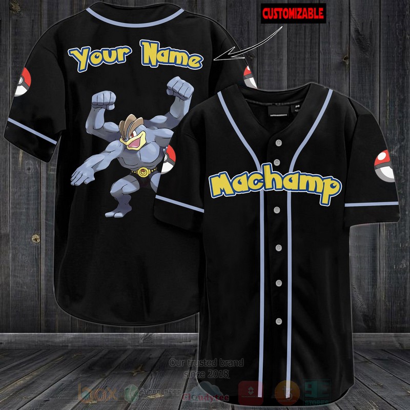 Pokemon Machamp Personalized Baseball Jersey Pokemon Machamp Personalized Baseball Jersey