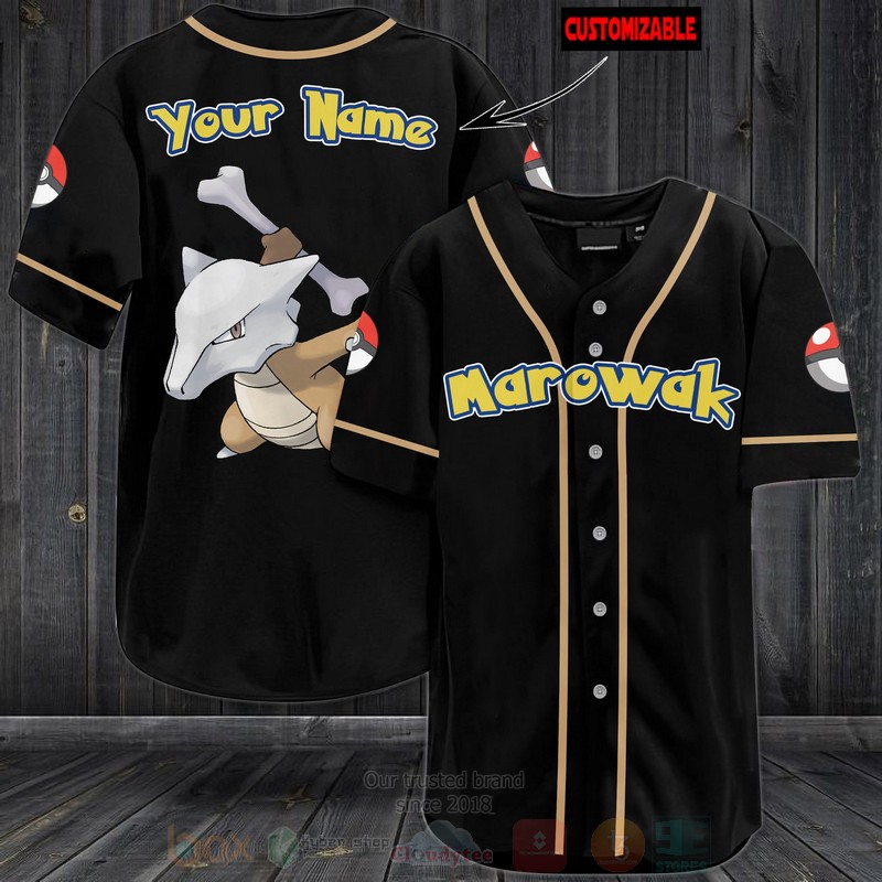 Pokemon Marowak Personalized Baseball Jersey Pokemon Marowak Personalized Baseball Jersey