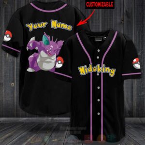 Pokemon Nidoking Personalized Baseball Jersey