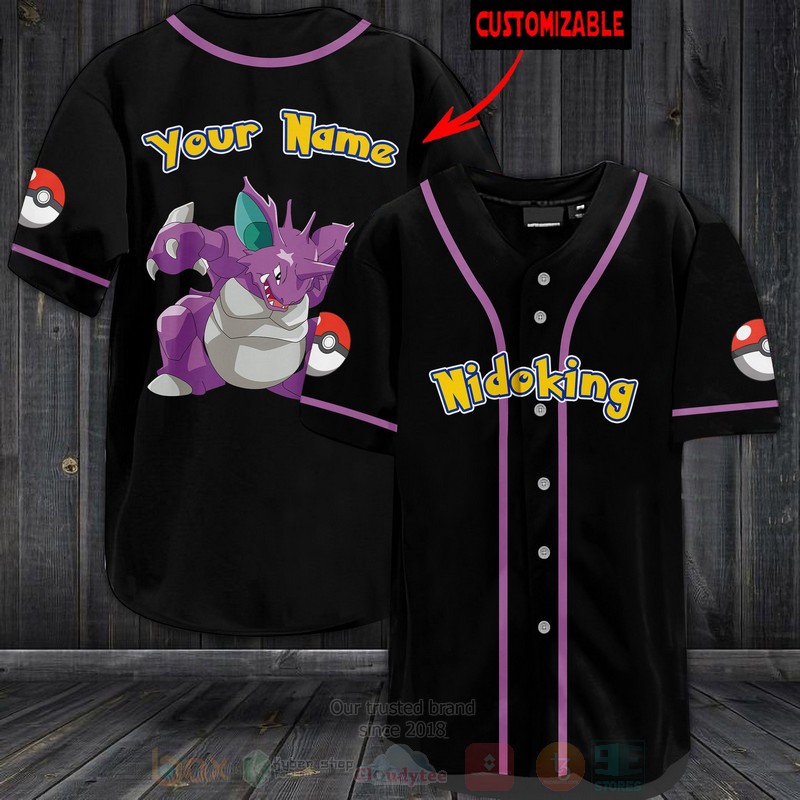 Pokemon Nidoking Personalized Baseball Jersey Pokemon Nidoking Personalized Baseball Jersey