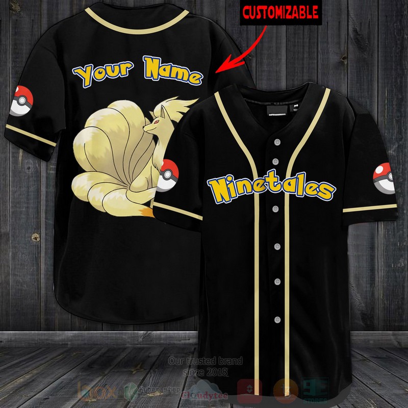 Pokemon Ninetales Personalized Baseball Jersey Pokemon Ninetales Personalized Baseball Jersey