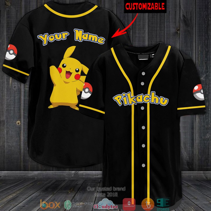 Pokemon Pikachu Personalized Baseball Jersey Pokemon Pikachu Personalized Baseball Jersey