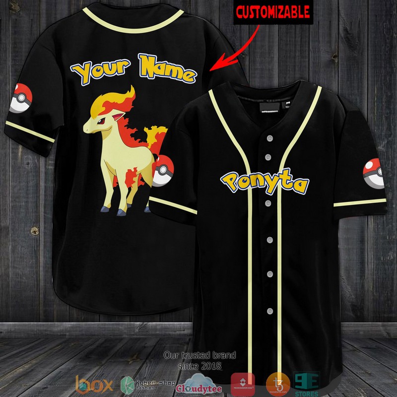 Pokemon Ponyta Personalized Baseball Jersey Pokemon Ponyta Personalized Baseball Jersey