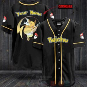 Pokemon Raichu Personalized Baseball Jersey