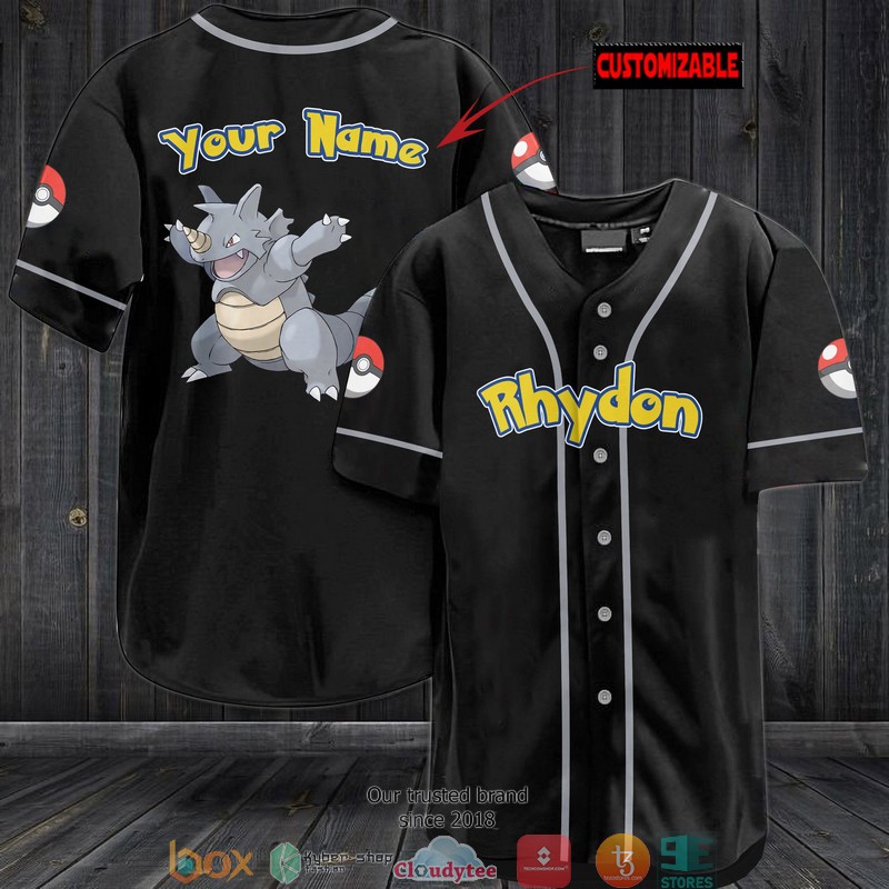 Pokemon Rhydon Personalized Baseball Jersey Pokemon Rhydon Personalized Baseball Jersey