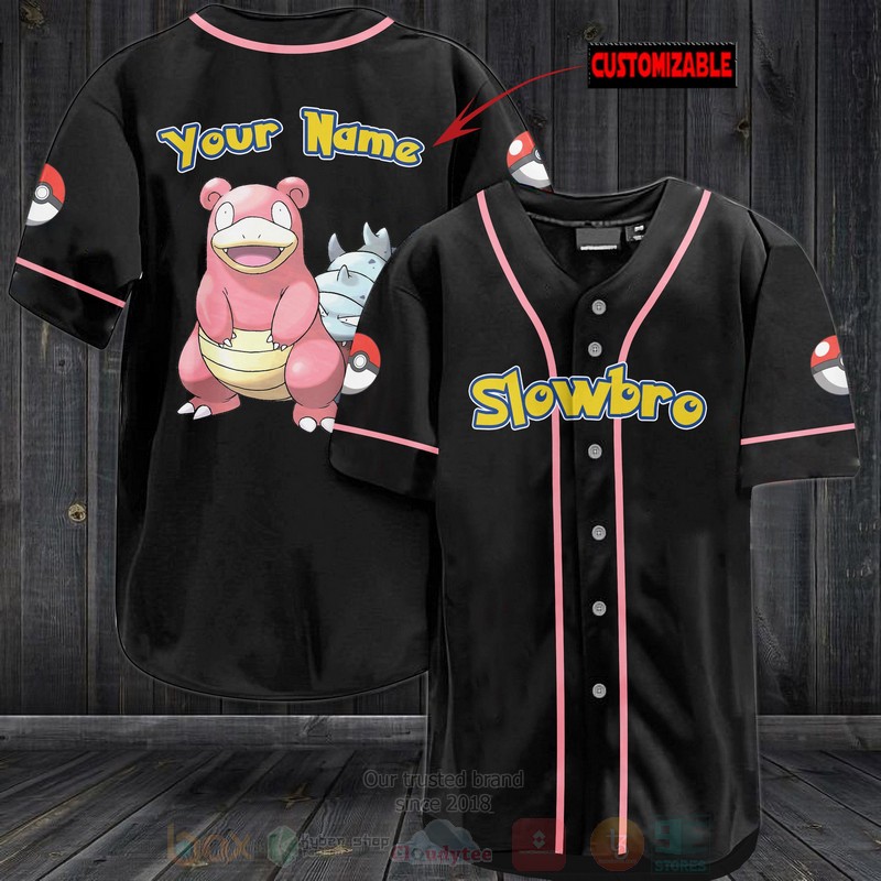 Pokemon Slowbro Personalized Baseball Jersey Pokemon Slowbro Personalized Baseball Jersey