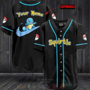 Pokemon Squirtle Personalized Baseball Jersey