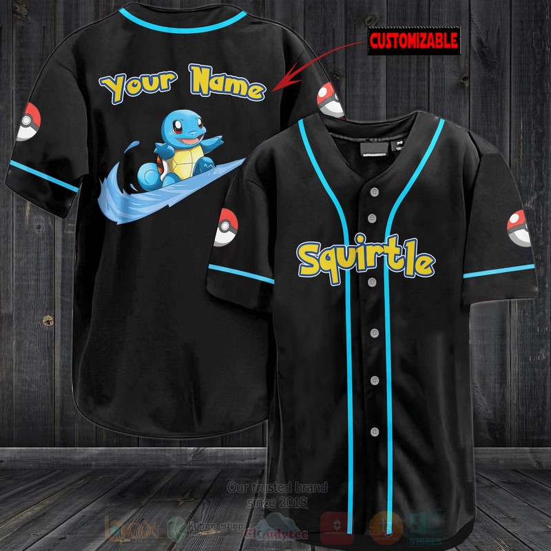 Pokemon Squirtle Personalized Baseball Jersey Pokemon Squirtle Personalized Baseball Jersey