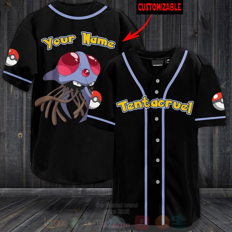 Pokemon Tentacruel Personalized Baseball Jersey Pokemon Tentacruel Personalized Baseball Jersey