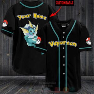 Pokemon Vaporeon Personalized Baseball Jersey