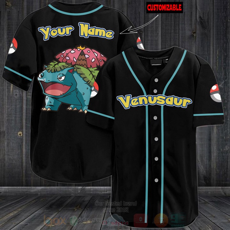 Pokemon Venusaur Personalized Baseball Jersey Pokemon Venusaur Personalized Baseball Jersey