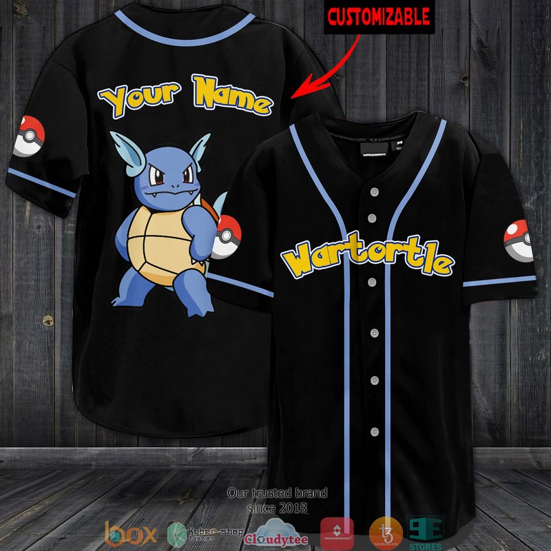 Pokemon Wartortle Personalized Baseball Jersey Pokemon Wartortle Personalized Baseball Jersey