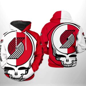 Portland Trailblazers NBA Grateful Dead 3D Printed Hoodie/Zipper Hoodie - a35b0bfec78c