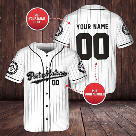 Post Malone Custom Name And Number Baseball Jersey Shirt Post Malone Custom Name And Number Baseball Jersey Shirt