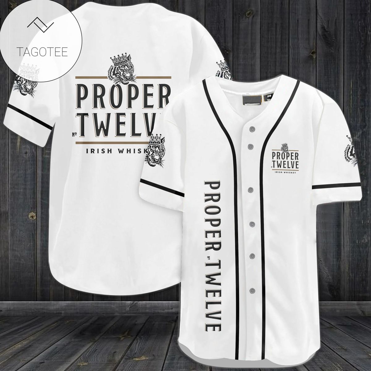 Proper No. Twelve Irish Whiskey Logo Baseball Jersey Shirt Proper No. Twelve Irish Whiskey Logo Baseball Jersey Shirt