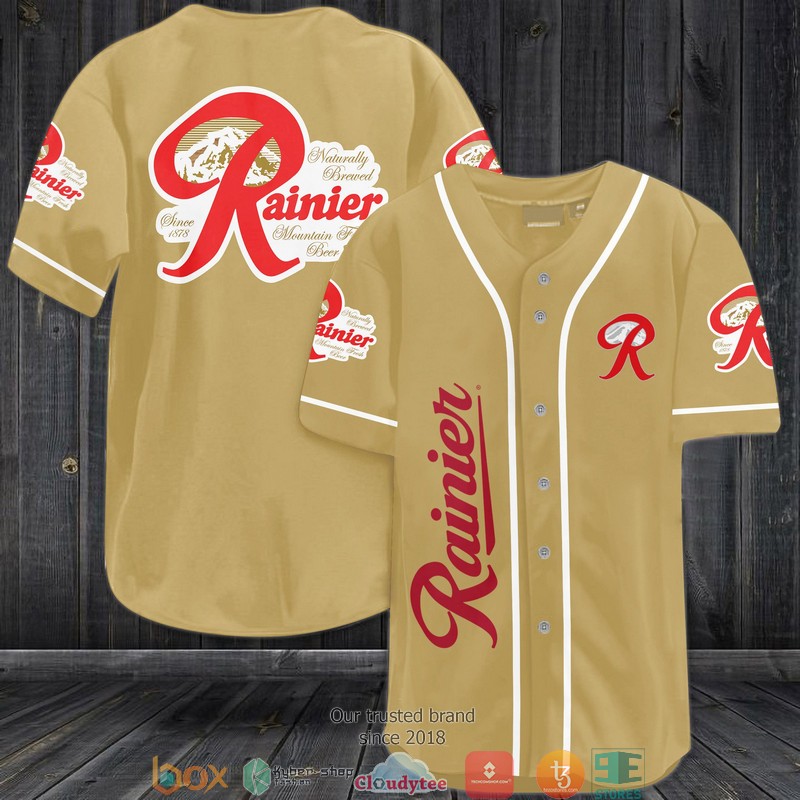 Rainier Beer Brown Baseball Jersey Rainier Beer Brown Baseball Jersey