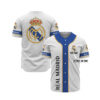 Real Madrid Custom Name Baseball Jersey
