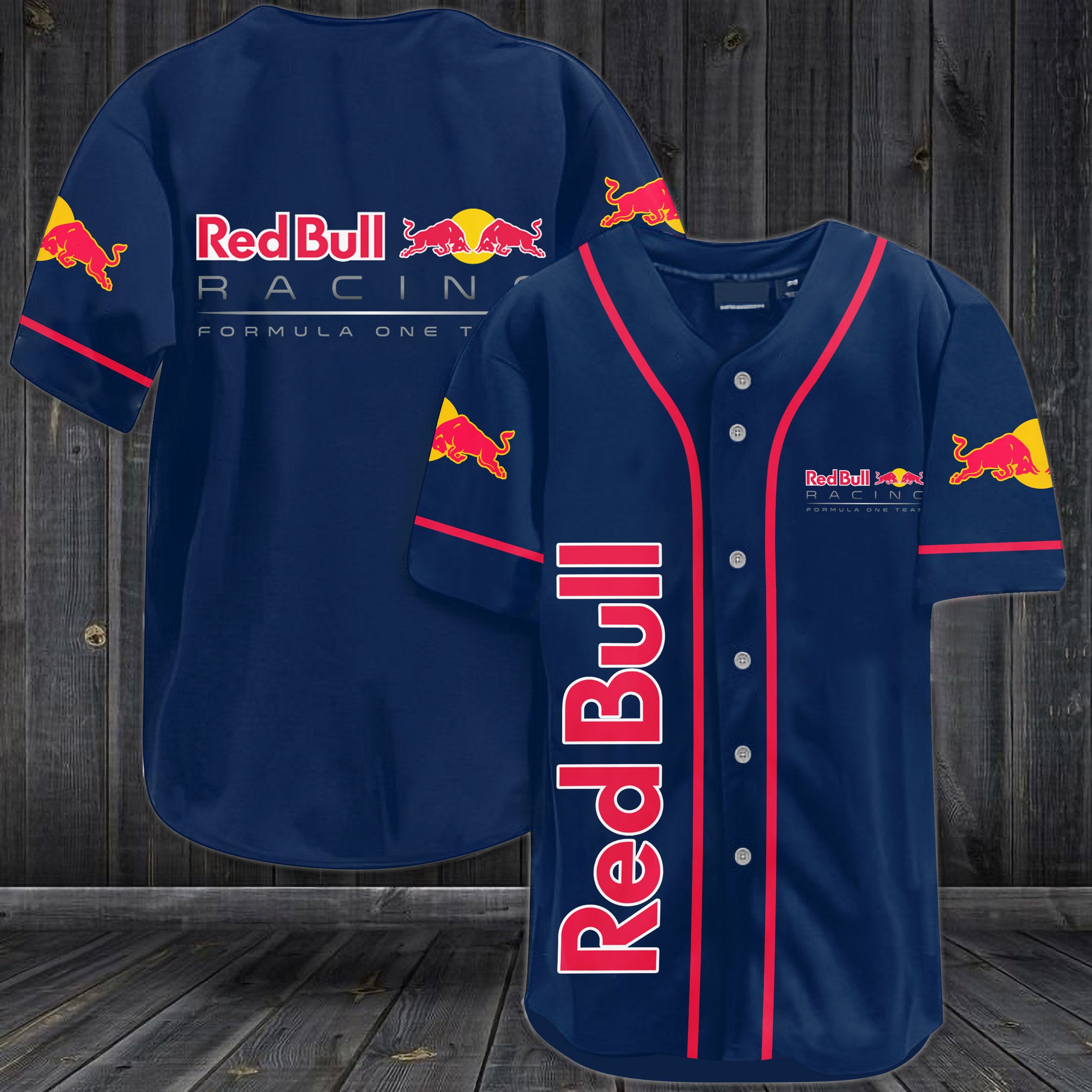 Red Bull Racing Formula One Team Baseball Jersey Red Bull Racing Formula One Team Baseball Jersey