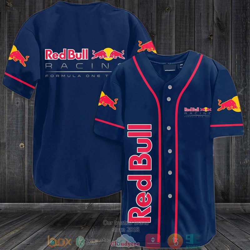 Red Bull Racing Navy Baseball Jersey Red Bull Racing Navy Baseball Jersey